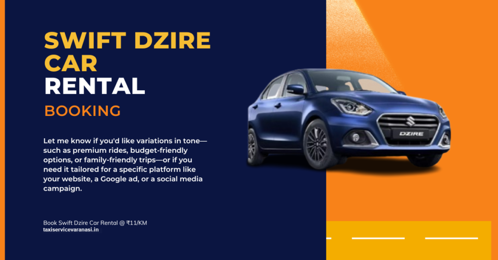Swift Dzire Taxi Service in Varanasi